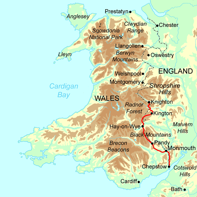 Offa’s Dyke Path Run - South Section  map